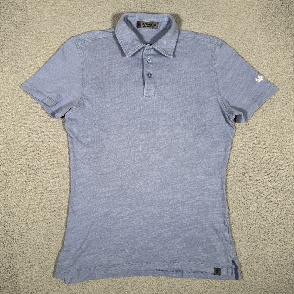 G/Fore Shirt Mens Small Blue Slim Fit Knit Golf Club Polo Casual Preppy Logo